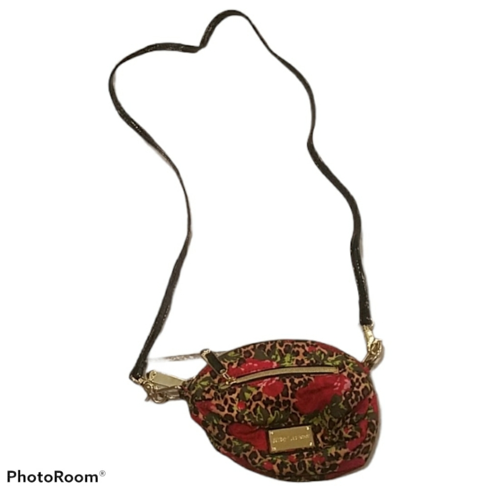 Betsey Johnson floral leopard print crossbody bag